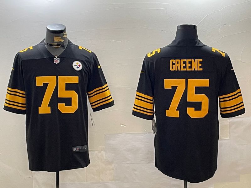 Men Pittsburgh Steelers #75 Greene Black 2024 Nike Limited NFL Jersey style 1->pittsburgh steelers->NFL Jersey